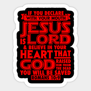 Romans 10:9 Jesus is Lord Sticker